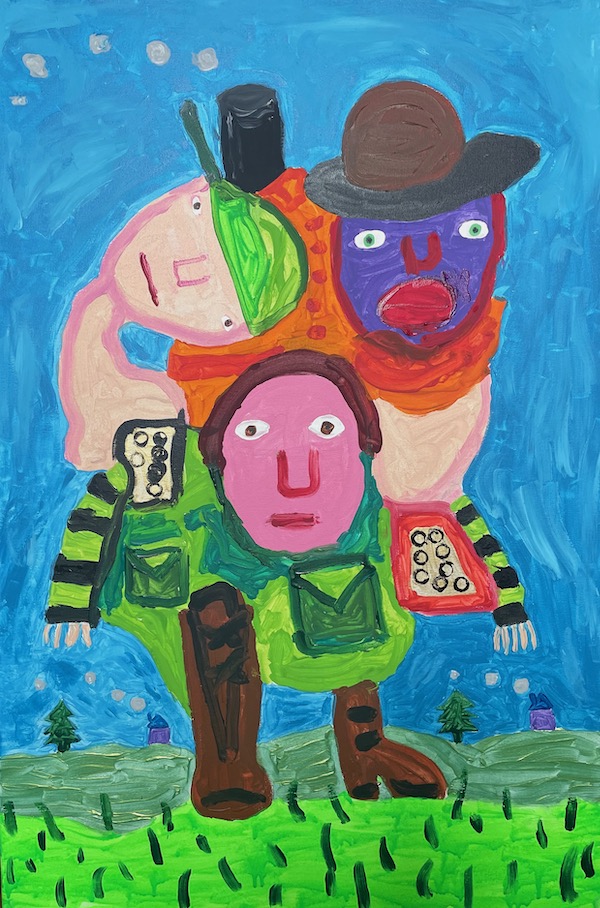 Burdened Hiker painting